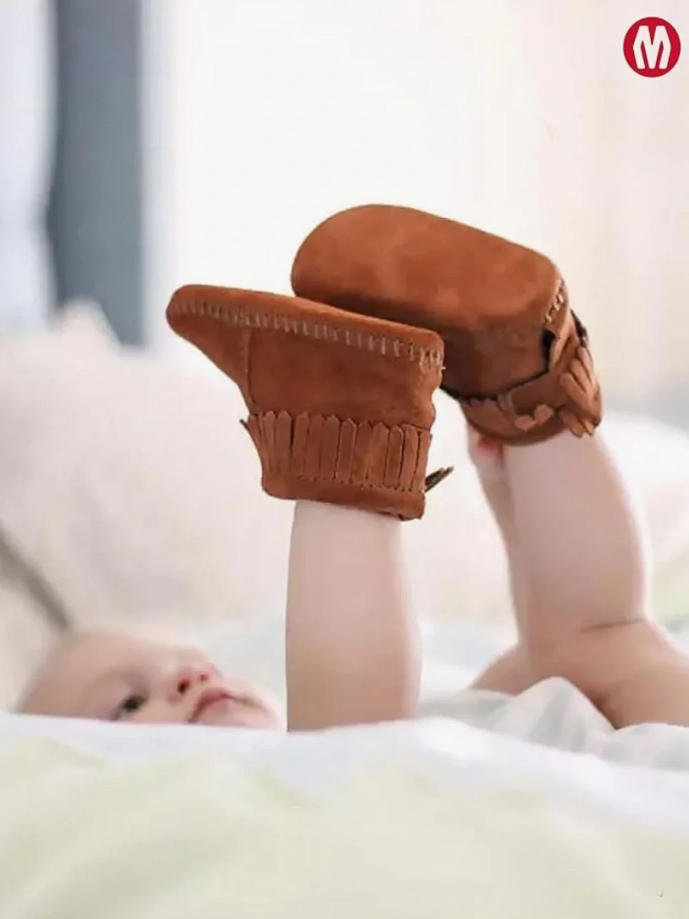 NWOB Minnetonka Back Flap Bootie | Baby Size 6 | Brown